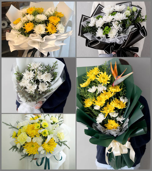 山东莱芜莱城区苗山镇中方山村白事花束代送